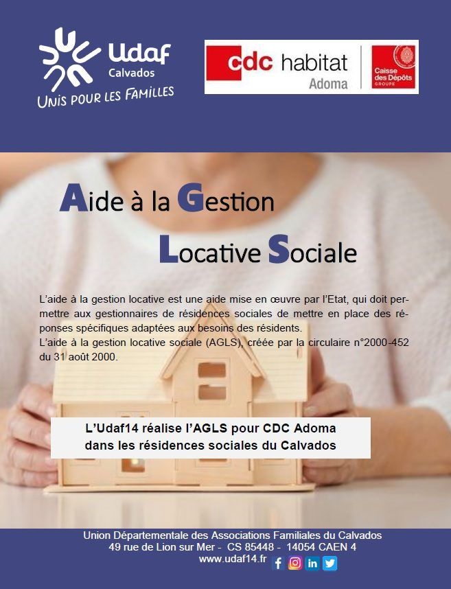 Plaquette du service Aide à la Gestion Locative Sociale - Udaf 14 Calvados